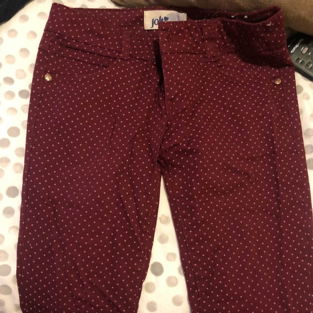 Burgundy jeans